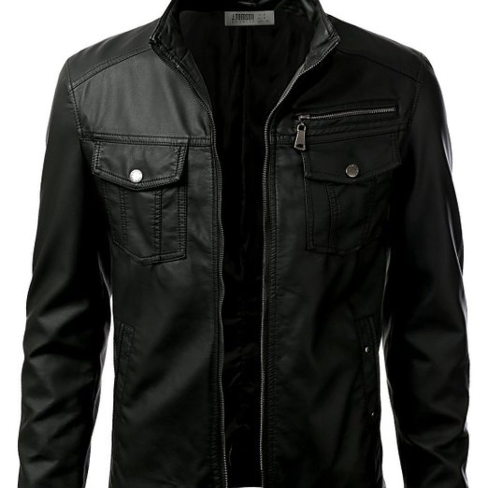 RNZ Black Premium Faux Leather Jacket